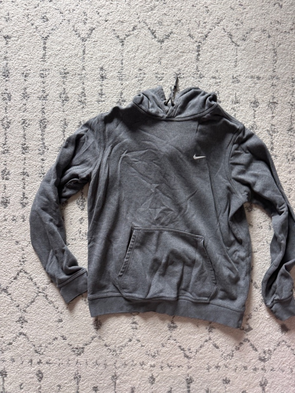 Nike Dark Gray Hoodie with Small White Swoosh